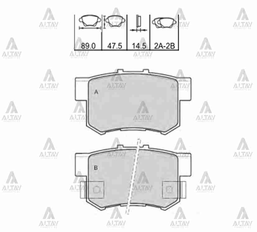 Honda Accord Arka Fren Balatası 1999-2003 Honda Accord Arka Fren Balatası 1999-2003